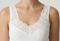 IRIS — Canottiera Donna in Cotone Pettinato con Pizzo