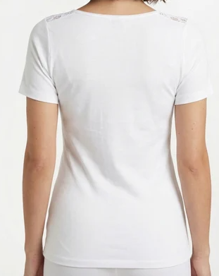 ERICA — Maglia Intima in Cotone Pettinato con Pizzo | Lotto da 2